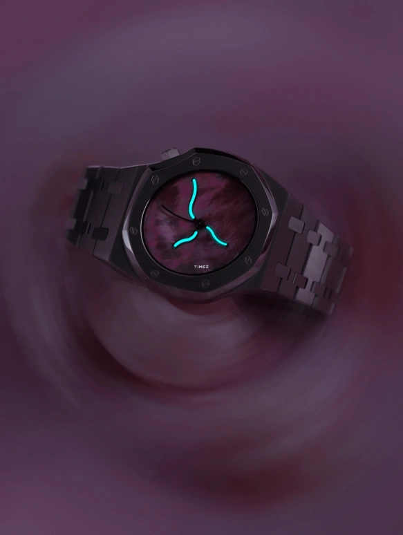 Safrezo,曲线橡树 38x39.60毫米,38x39.60毫米,不锈钢,粉色,自动上弦,蓝宝石,其他,CO,CO-C01-S