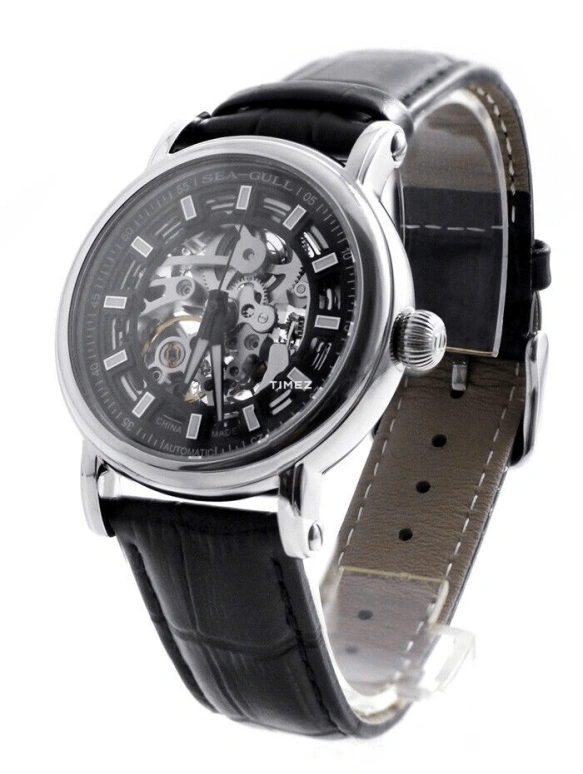 Sea-Gull,Basic 38mm,38mm,Stainless Steel,Black,Automatic,Glass,Round,819,819.338K