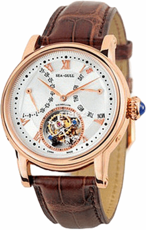 Sea-Gull,Tourbillon 43mm,43mm,Rose Gold,White,Handwound,Date,Day,Tourbillon,Flyback,Sapphire,Crystal Glass,Round,ST8004ZG