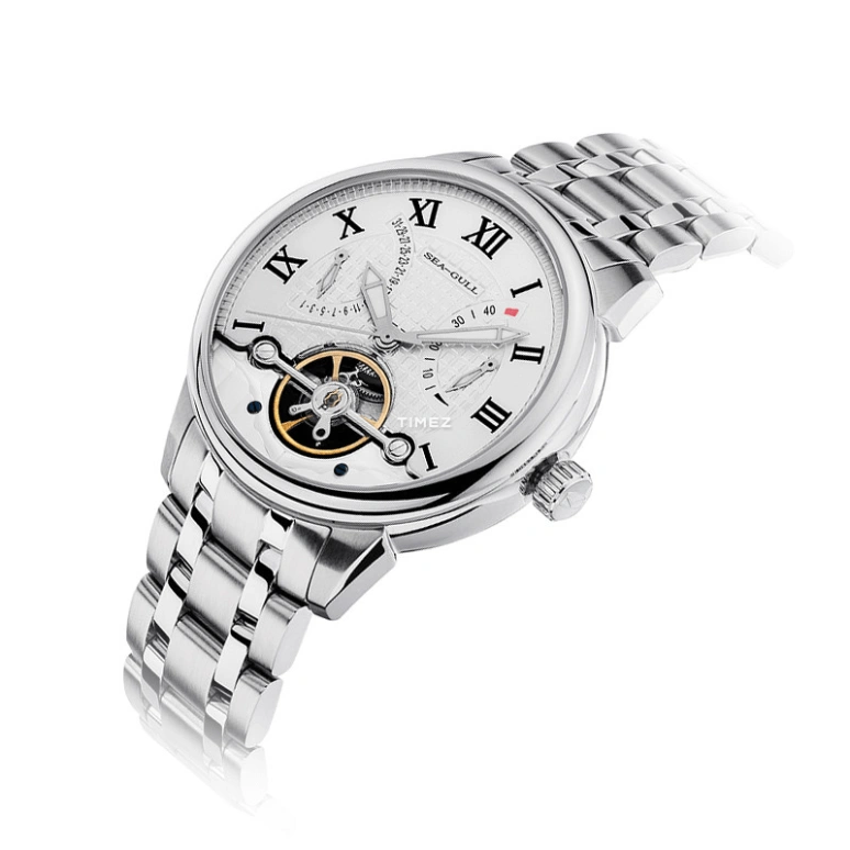 Sea-Gull,Multifunction 41mm,41mm,Stainless Steel,White,Automatic,Day,Power Reserve Indicator,Flyback,Retrograde,Sapphire,Round,816,816.412