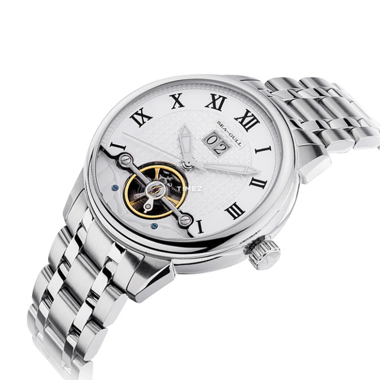 Sea-Gull,Basic 38mm,38mm,Stainless Steel,White,Automatic,Day,Sapphire,816,816.413 WHITE