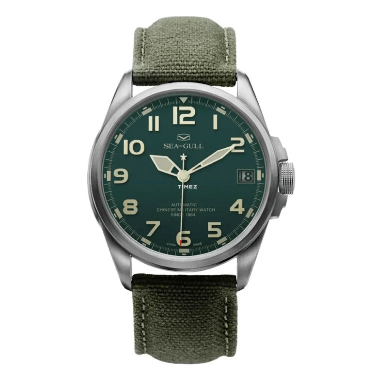 Sea-Gull,Other 43mm,43mm,Stainless Steel,Green,Automatic,Day,Sapphire,Crystal Glass,D813,D813.581