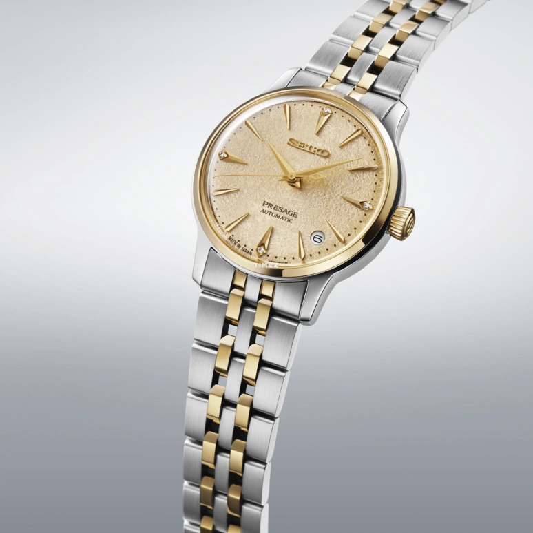 Seiko,Presage 34x40.40mm,34x40.40mm,Stainless Steel,Gold,Automatic,Day,Anti-magnetic,SRRY052