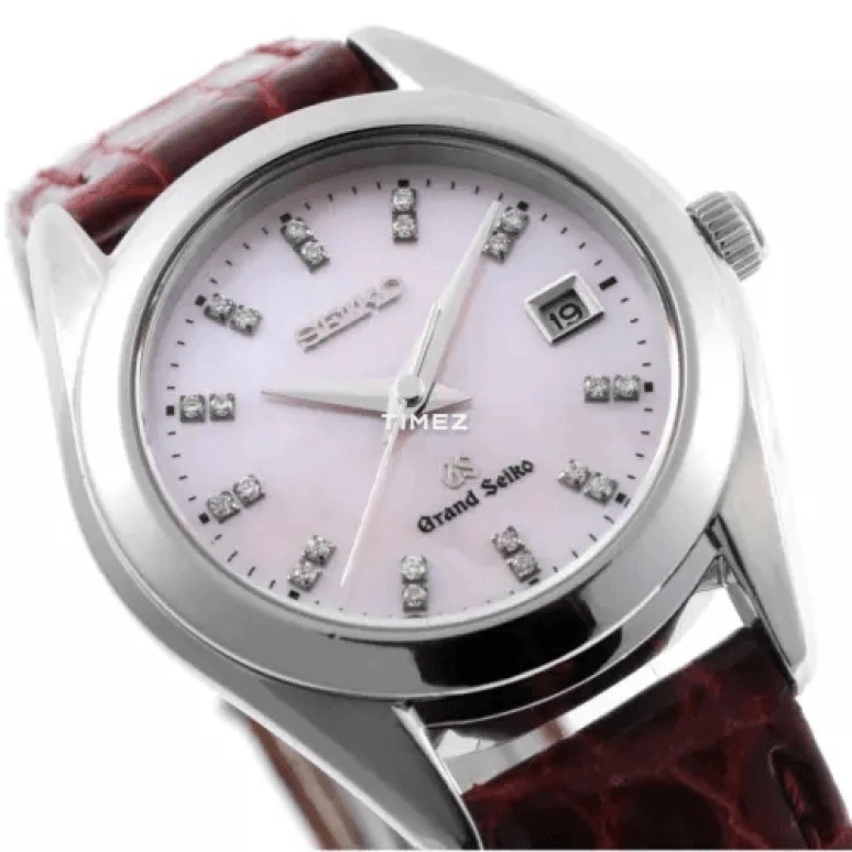冠蓝狮,Grand Seiko 29毫米,29毫米,不锈钢,粉色,石英,日历,自制机芯,STGF095