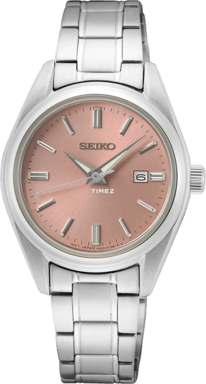 Seiko,women 29.80mm,29.80mm,Stainless Steel,Pink,Quartz,Day,Anti-magnetic,SUR529