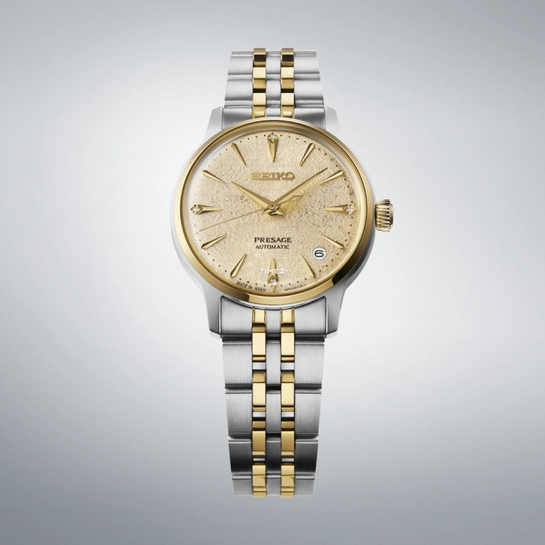 Seiko,Presage 34x40.40mm,34x40.40mm,Stainless Steel,Gold,Automatic,Day,Anti-magnetic,SRRY052