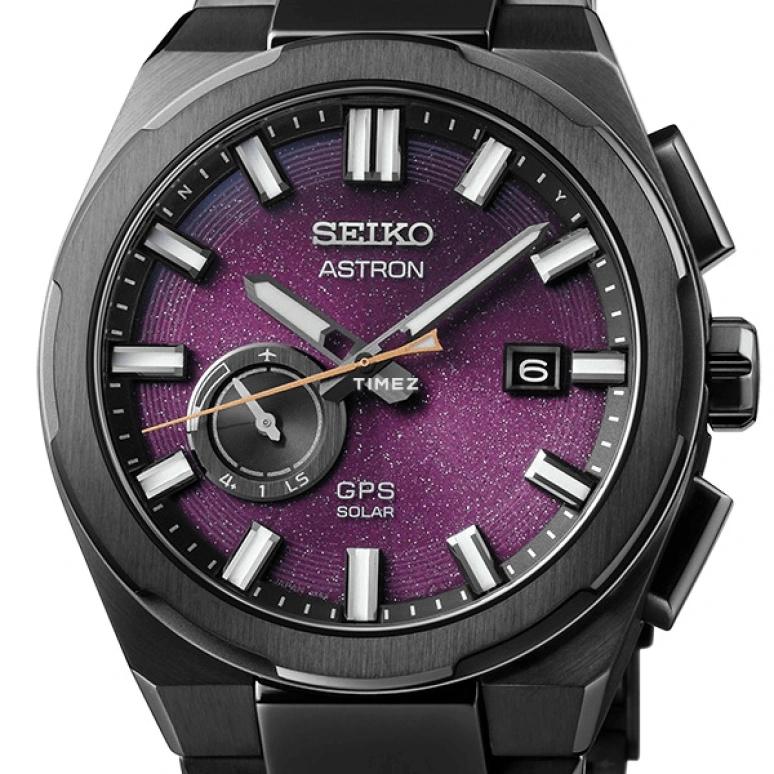 精工,Astron 42毫米,42毫米,钛,紫色,石英,万年历,日历,动力储存指示,GPS,自制机芯,蓝宝石,水晶玻璃,SSJ029J1