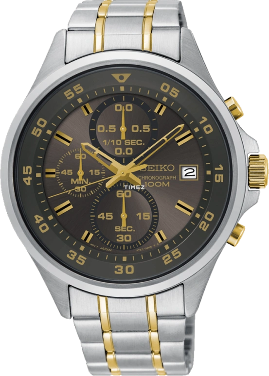 精工,Chronograph 42.80毫米,42.80毫米,不锈钢,黑色,石英,计时,日历,SKS631