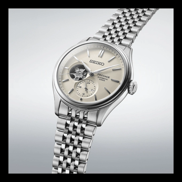 Seiko,Presage 40.20mm,40.20mm,Stainless Steel,Cream,Automatic,72hours,In-house Caliber,SARJ007