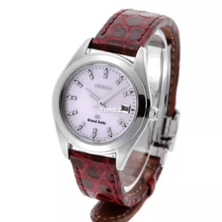 冠蓝狮,Grand Seiko 29毫米,29毫米,不锈钢,粉色,石英,日历,自制机芯,STGF095
