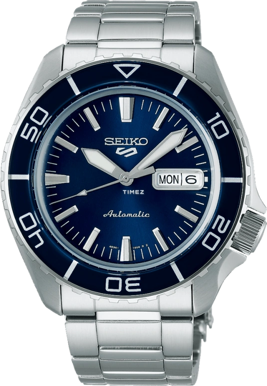 Seiko,5 Sports 42.50mm,42.50mm,Stainless Steel,Blue,Automatic,Date,Day,SRPK97
