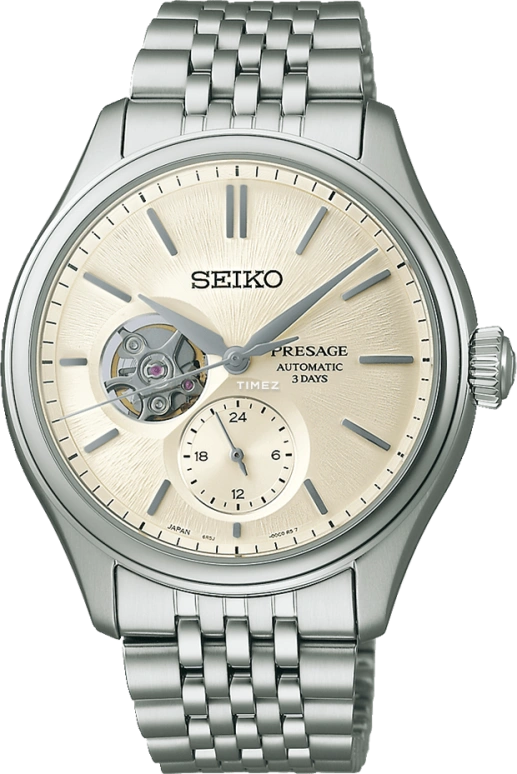 Seiko,Presage 40.20mm,40.20mm,Stainless Steel,Cream,Automatic,72hours,In-house Caliber,SARJ007