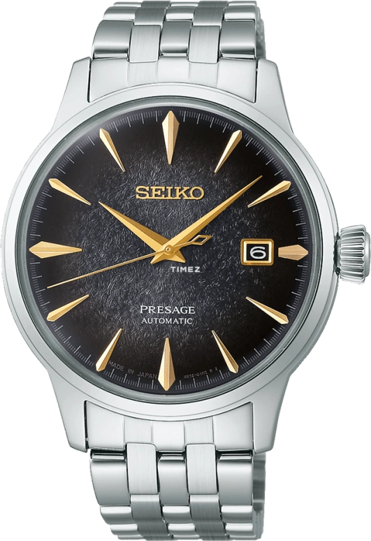 Seiko,Presage 40.50mm,40.50mm,Stainless Steel,Black,Automatic,Day,41hours,SRPK93J1
