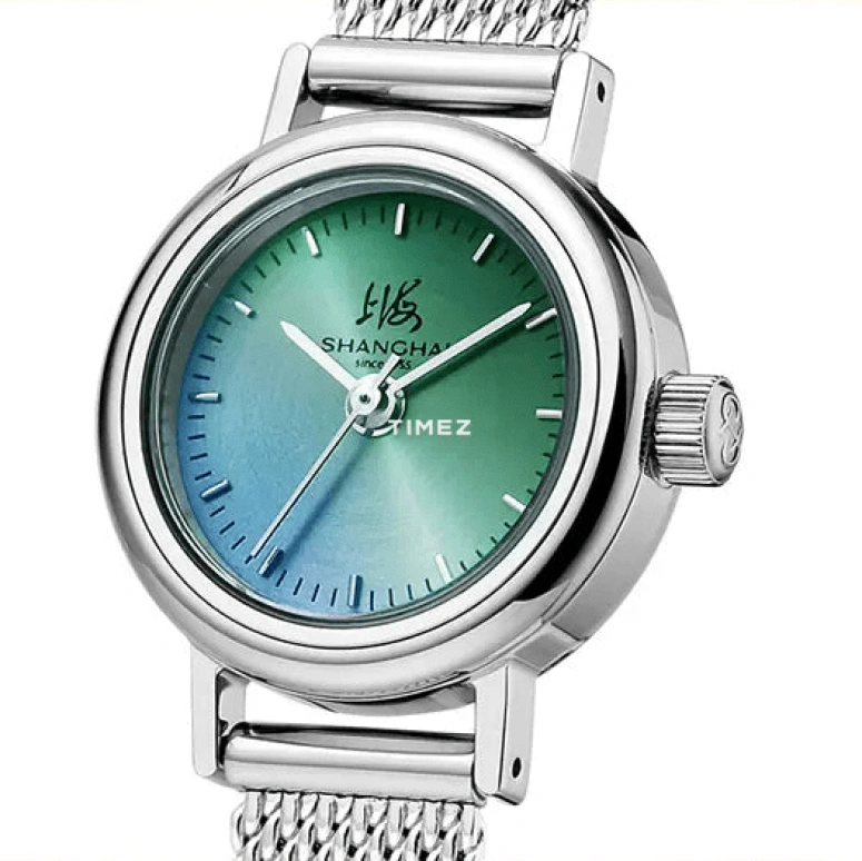 Shanghai,Moderne 22mm,22mm,Stainless Steel,Green,Gradient,Quartz,Sapphire,Round,22OR,22OR-90-QZ-GRST