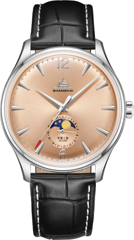 Shanghai,Originate 39mm,39mm,Stainless Steel,Sand,Automatic,Moonphase,Day,S5003,S5003.3945.012.18