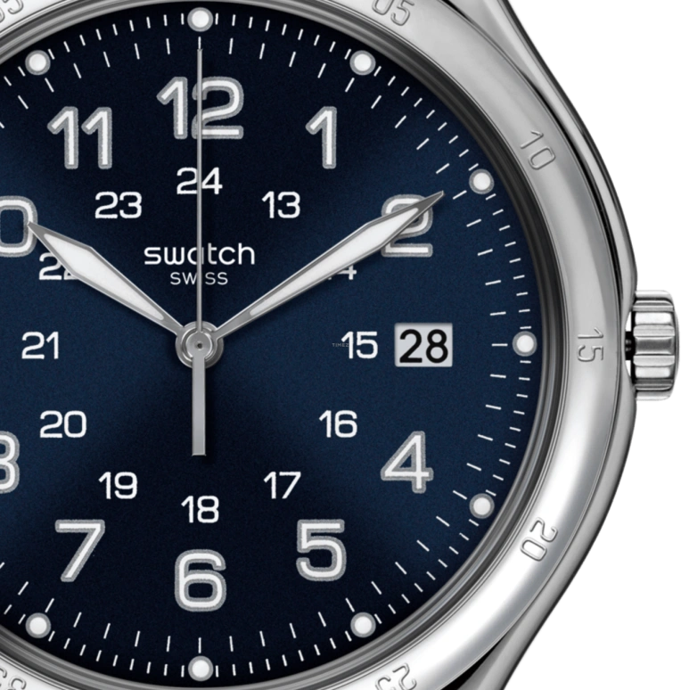 Swatch,IRONY 42.70mm,42.70mm,Stainless Steel,Blue,Sapphire,Crystal Glass,YWS420G