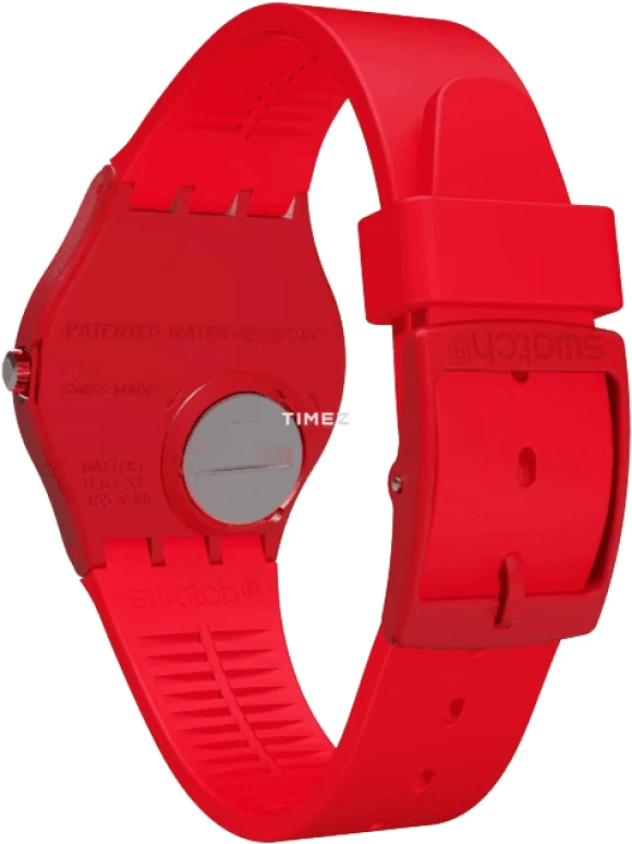 Swatch,WOMEN'S 34mm,34mm,Plastic,Red,Quartz,Tonneau,GR175