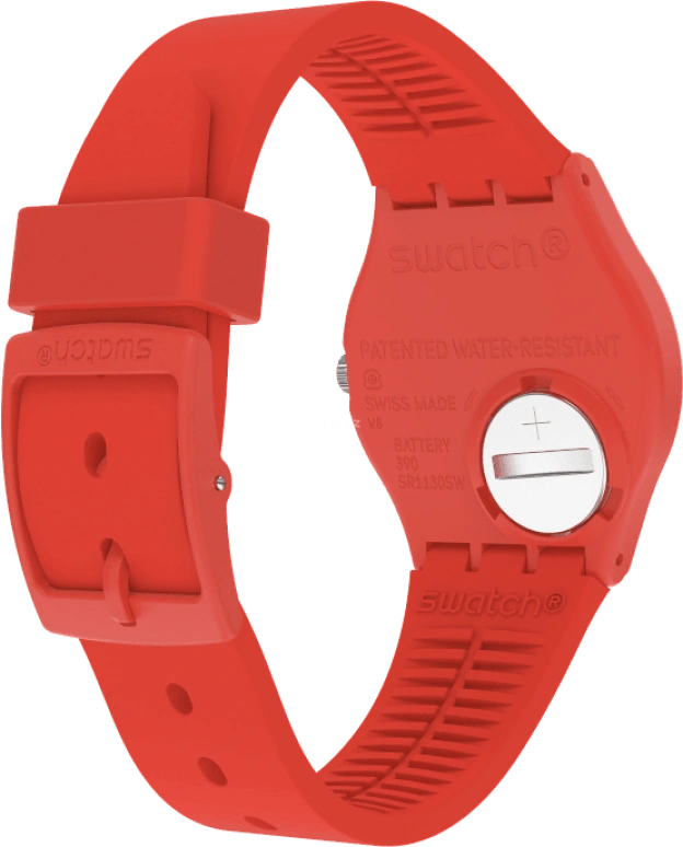 Swatch,Originals 39.20mm,39.20mm,Plastic,Red,Sapphire,Crystal Glass,Closed,GR713