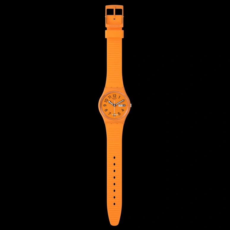 Swatch,Originals 34mm,34mm,Bio-sourced,Orange,Quartz,Date,Day,SO28O703