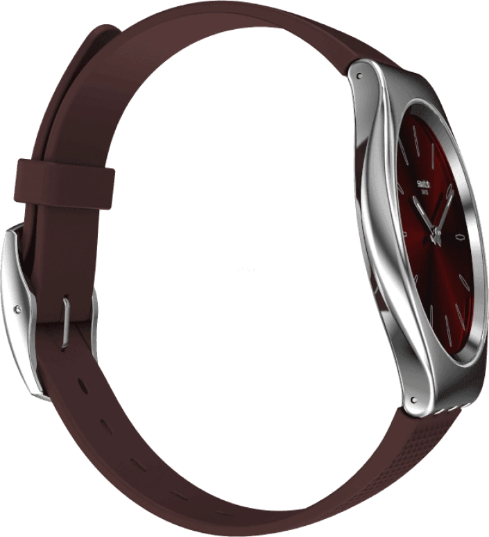 Swatch,SKIN 38mm,38mm,Red,Quartz,Round,Silver,SYXS120