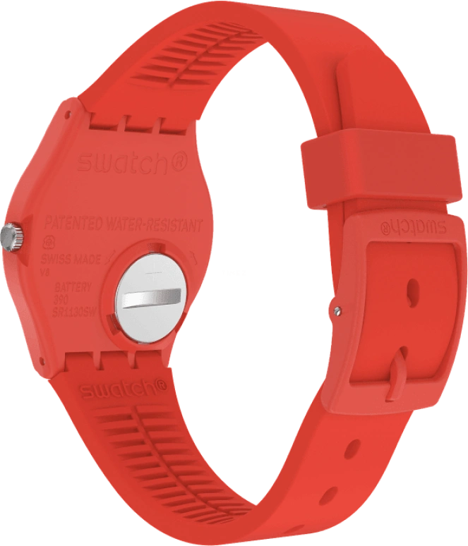 Swatch,Originals 39.20mm,39.20mm,Plastic,Red,Sapphire,Crystal Glass,Closed,GR713