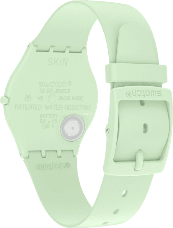 斯沃琪,SKIN 34毫米,34毫米,陶瓷,绿色,石英,圆形,青色,SS09G101