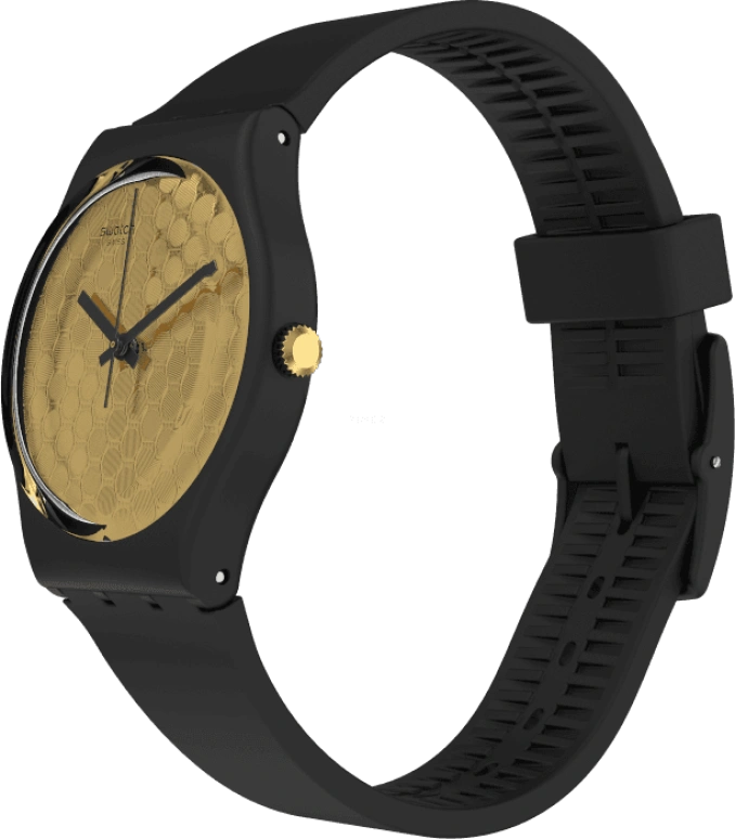 Swatch,Originals 34mm,34mm,Plastic,Gold,Sapphire,Crystal Glass,GB323