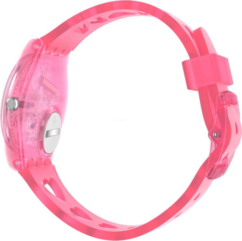 Swatch,Originals 34mm,34mm,Plastic,Pink,Sapphire,Crystal Glass,Open,GZ354