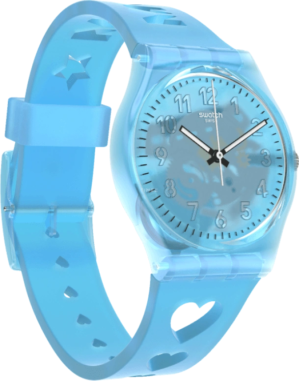 Swatch,Originals 34mm,34mm,Plastic,Blue,Open,GZ353