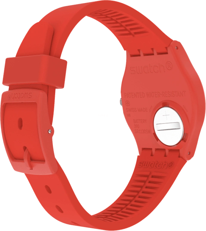 Swatch,Originals 39.20mm,39.20mm,Plastic,Red,Sapphire,Crystal Glass,Closed,GR713