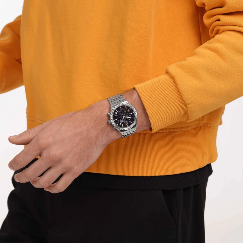 斯沃琪,IRONY 43毫米,43毫米,精钢,黑色,石英,计时,日历,YVS533G