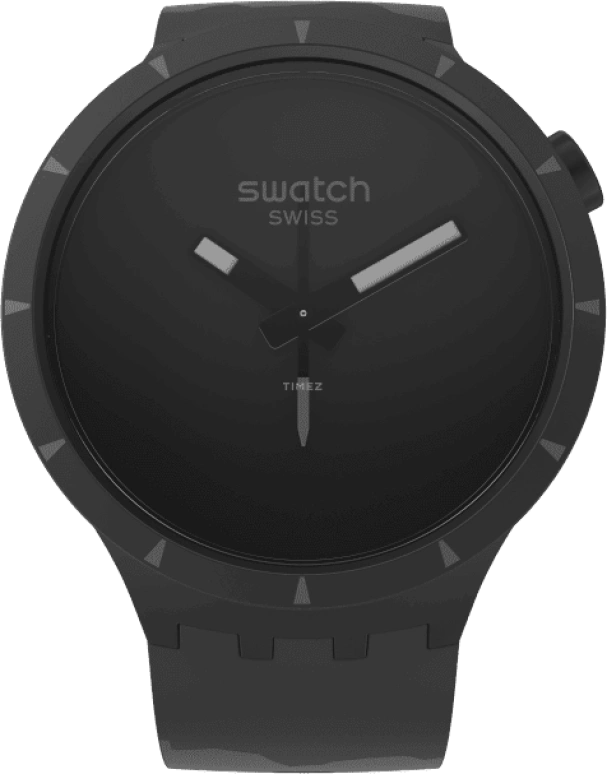 Swatch,THE BOLD 47mm,47mm,Bioceramic,Ceramic,Black,Quartz,Sapphire,Crystal Glass,Round,SB03B110