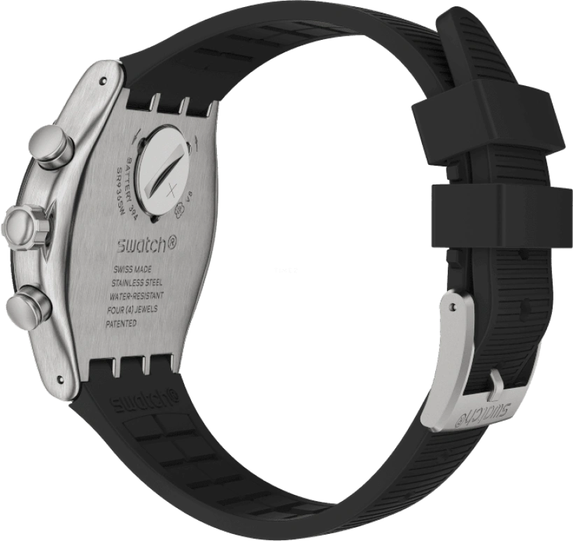Swatch,IRONY 43mm,43mm,Stainless Steel,Black,Silver,YVS486