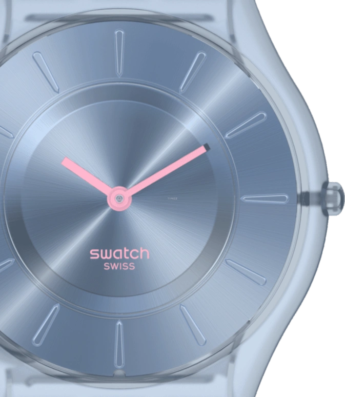 Swatch,SKIN 34mm,34mm,Bioceramic,Blue,Open,SS08N100