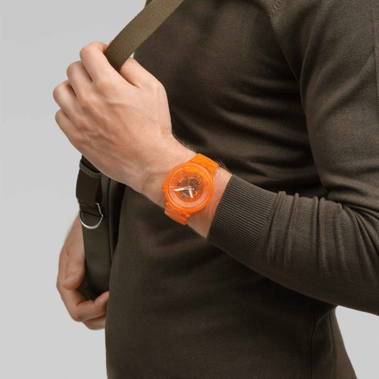 Swatch,THE BOLD 47mm,47mm,Bio-sourced,Orange,Quartz,Sapphire,Crystal Glass,Round,SB05O103