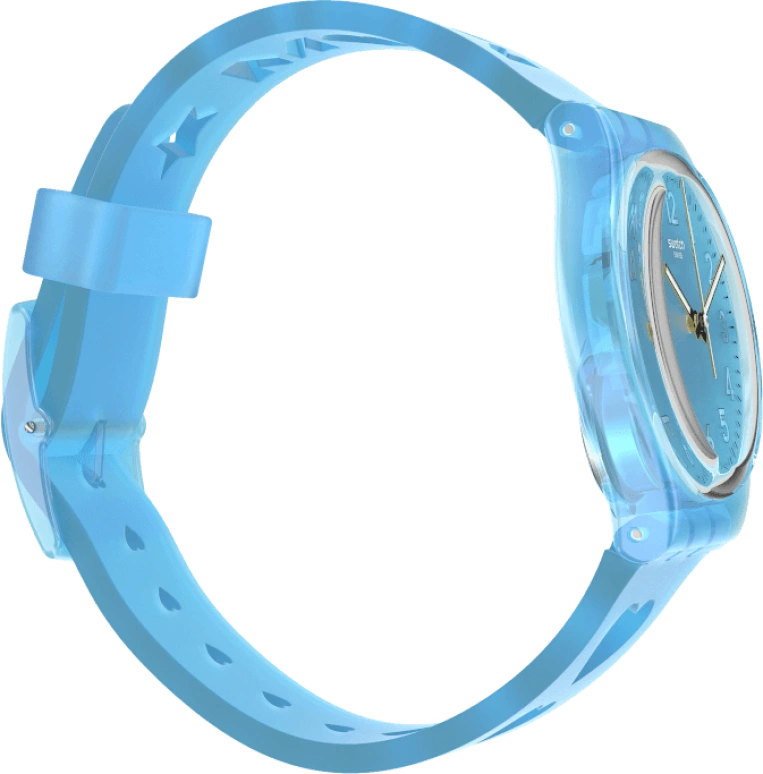 Swatch,Originals 34mm,34mm,Plastic,Blue,Open,GZ353