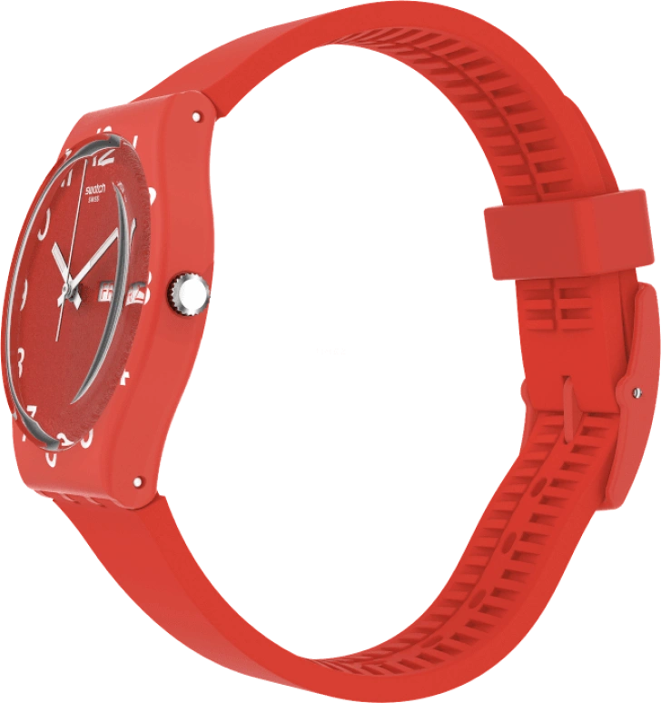 Swatch,Originals 39.20mm,39.20mm,Plastic,Red,Sapphire,Crystal Glass,Closed,GR713