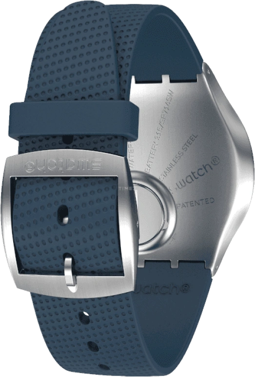 Swatch,SKIN 42mm,42mm,Stainless Steel,Blue,Quartz,Round,Silver,SS07S102
