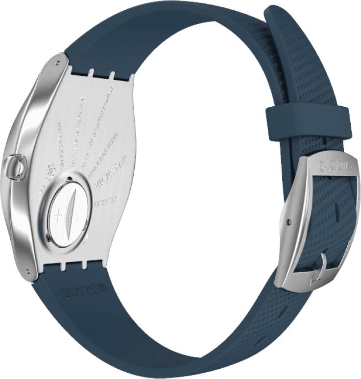 Swatch,SKIN 42mm,42mm,Stainless Steel,Blue,Quartz,Round,Silver,SS07S102