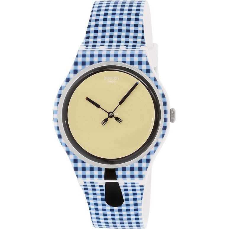 Swatch,Originals 41mm,41mm,Plastic,Beige,Quartz,Sapphire,Crystal Glass,Round,SUOW118