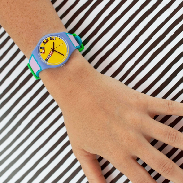 Swatch,Originals 34mm,34mm,Plastic,Yellow,Closed,GZ342