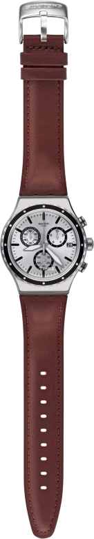 Swatch,Other 43mm,43mm,Stainless Steel,Grey,Quartz,Chronograph,Day,YVS437