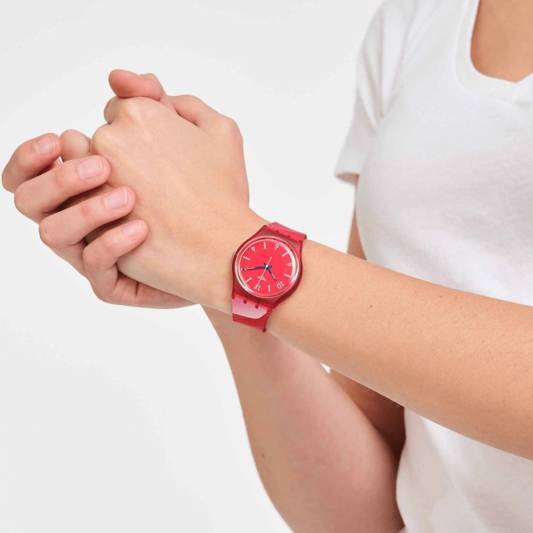 Swatch,Originals 34mm,34mm,Bioceramic,Red,Open,SO28Z105