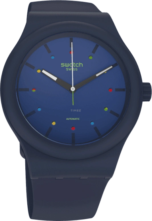 Swatch,Originals 42mm,42mm,Bioceramic,Blue,Quartz,Sapphire,Crystal Glass,Round,SO30N400