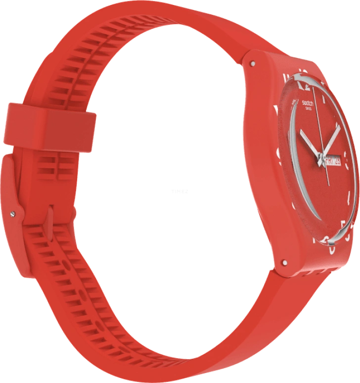 Swatch,Originals 39.20mm,39.20mm,Plastic,Red,Sapphire,Crystal Glass,Closed,GR713