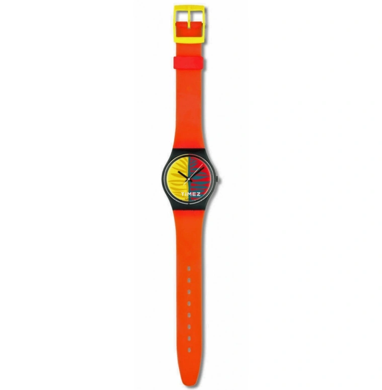 Swatch,Other 34mm,34mm,Plastic,Multi-Color,Quartz,Crystal Glass,Sapphire,Round,GB113