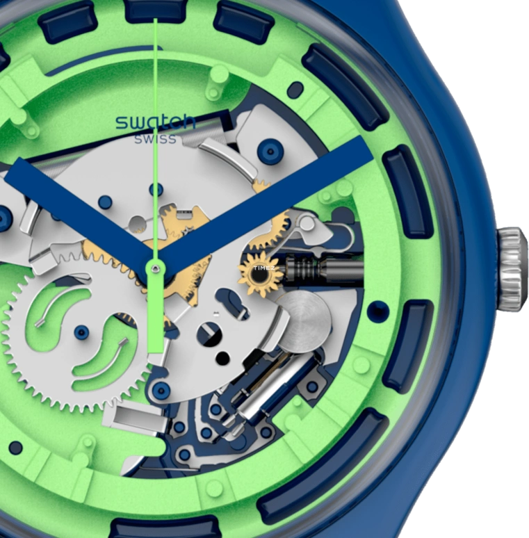 Swatch,Originals 41mm,41mm,Plastic,Green,Quartz,Round,Blue,SUON147