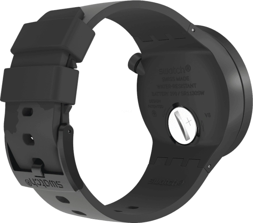 Swatch,THE BOLD 47mm,47mm,Bioceramic,Ceramic,Black,Quartz,Sapphire,Crystal Glass,Round,SB03B110