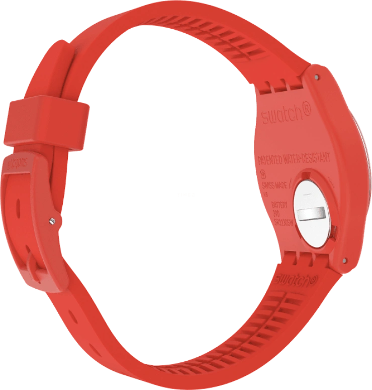 Swatch,Originals 39.20mm,39.20mm,Plastic,Red,Sapphire,Crystal Glass,Closed,GR713
