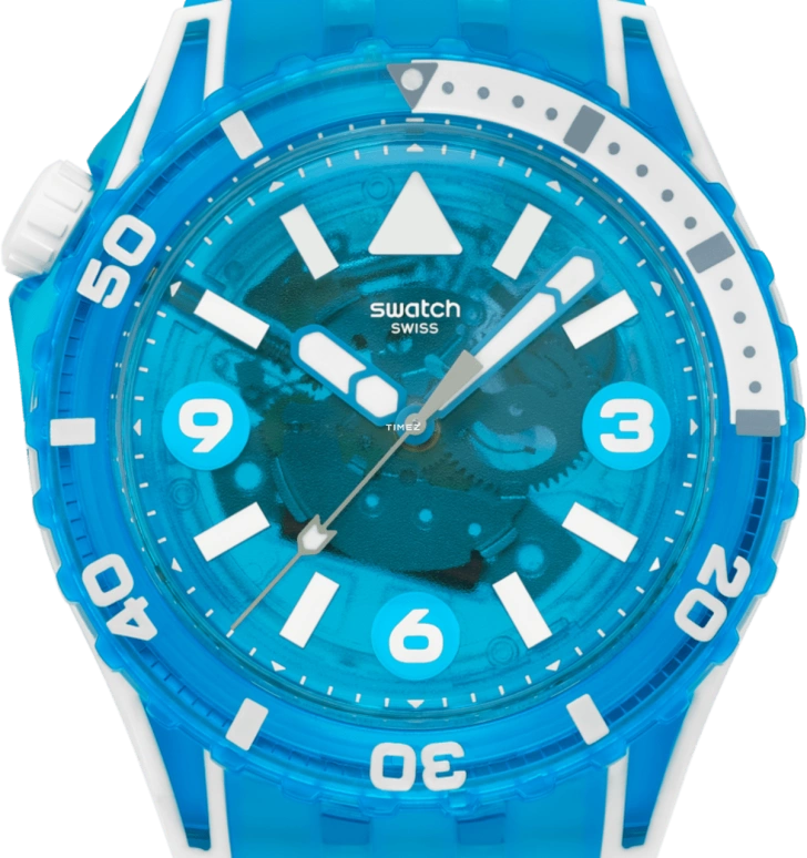 Swatch,SCUBAQUA 44x51.50mm,44x51.50mm,Bio-sourced,Bioceramic,Blue,Quartz,Round,SSCU09S100